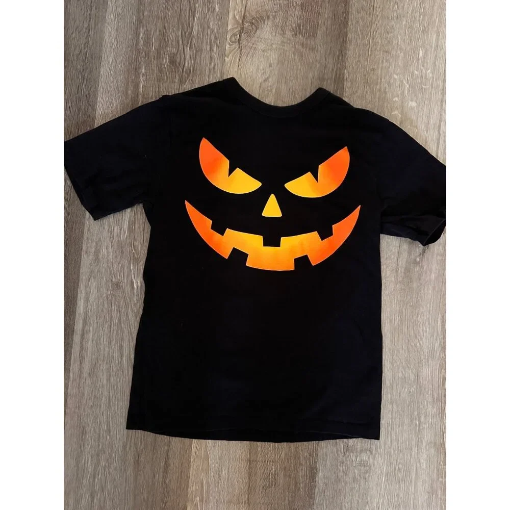 Children’s place Halloween jack-o-lantern pumpkin tshirt size m 7-8